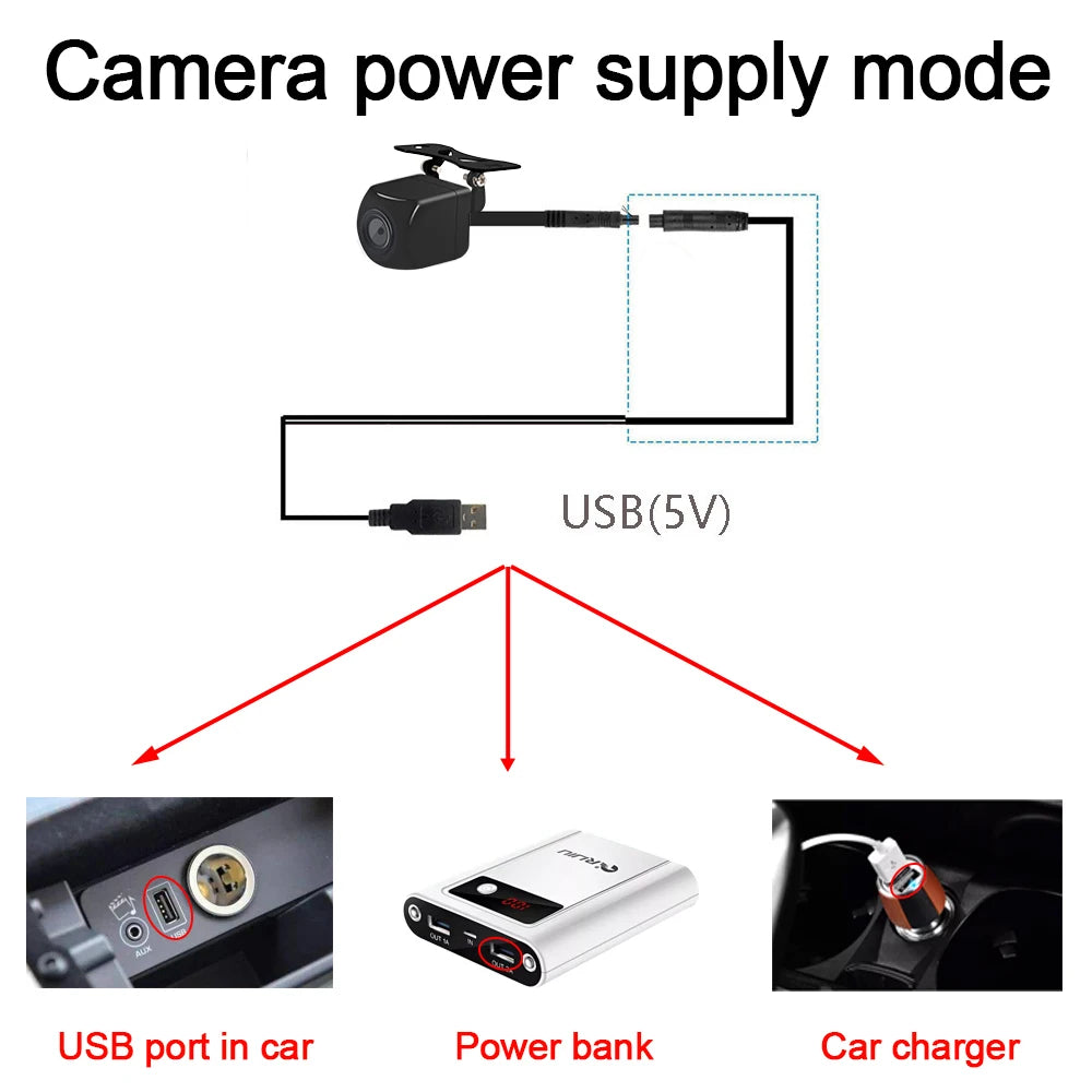 Car Wifi5 Camera Wireless Car Rear View Reverse Backup Camera Front view Camera USB Power Supply 5V  Wireless Reversing Camera