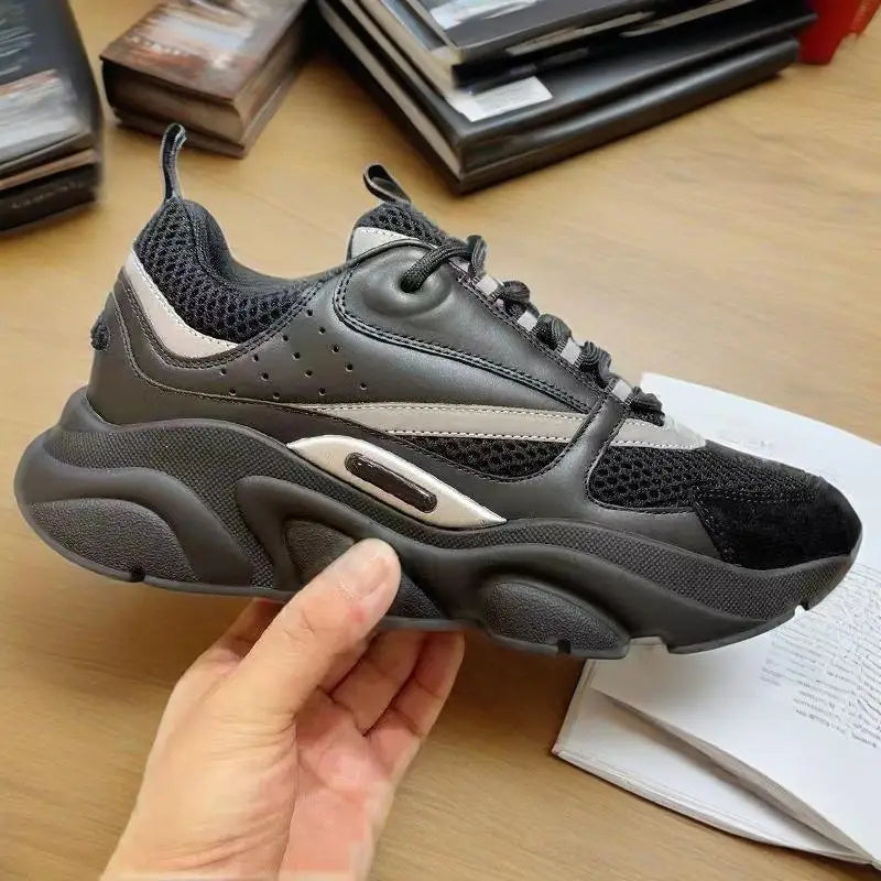 B22-31 Men's Shoes Summer Breathable Trendy Versatile Casual White Sneakers Youth Non-Slip Sports Thick-Soled White Shoes b22