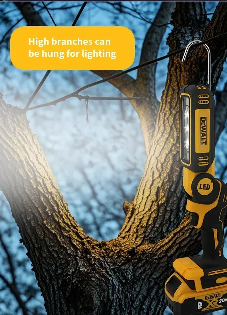Dewalt 20V Lithium Battery 90 Degree Folding LED Work Light Handheld Multifunctional Portable Camping Torch for Outdoor Camping