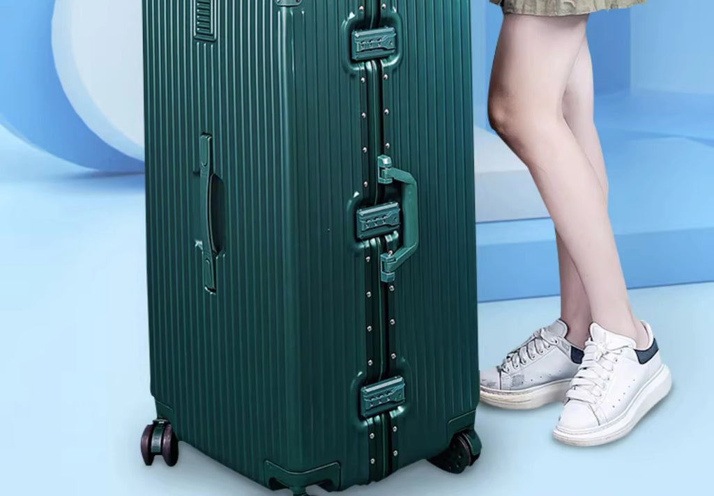 Extra Large 60/100 inch Unisex Luggage Thickened Travel Suitcase with Large Capacity TSA Lock Trolley Case Zipper Aluminum Frame