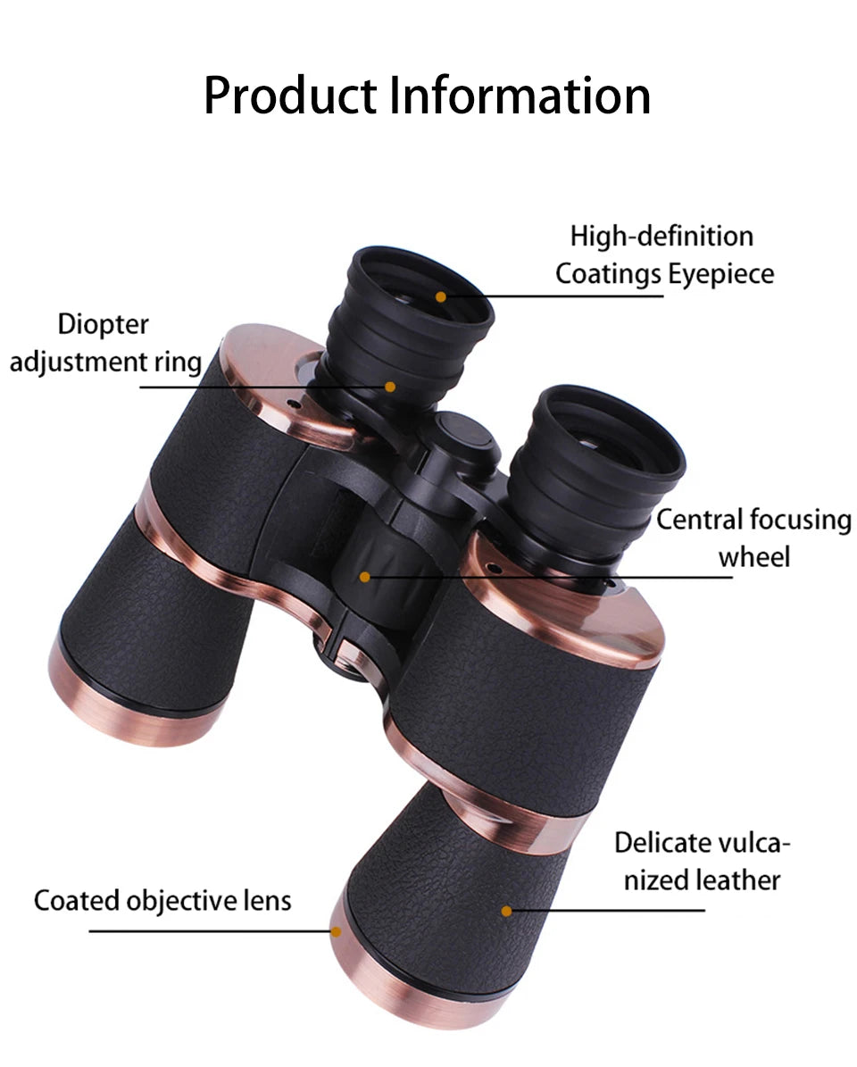 HD Binoculars 20x50 for Adults Waterproof Professional Binoculars Large View Telescope With Clear Low Light Vision Outdoor Sport