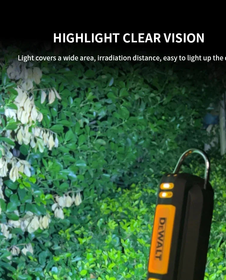 Dewalt 20V Lithium Battery 90 Degree Folding LED Work Light Handheld Multifunctional Portable Camping Torch for Outdoor Camping