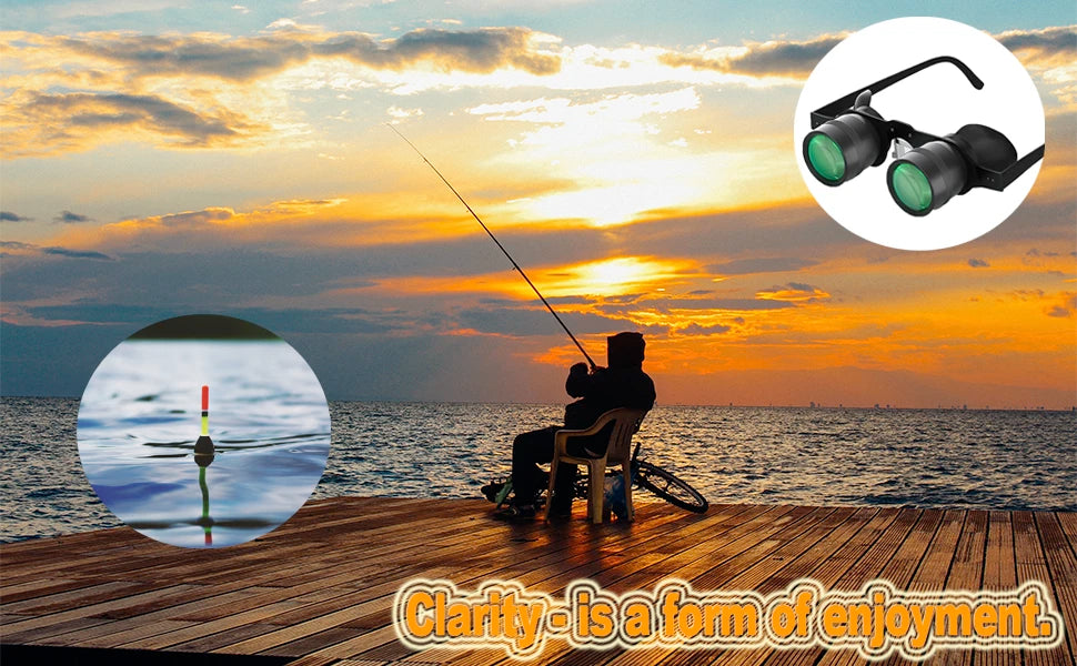 Fishing Binoculars for outdoor bird watching, fishing, sports, theater professional hands-free glasses HD portable telescope