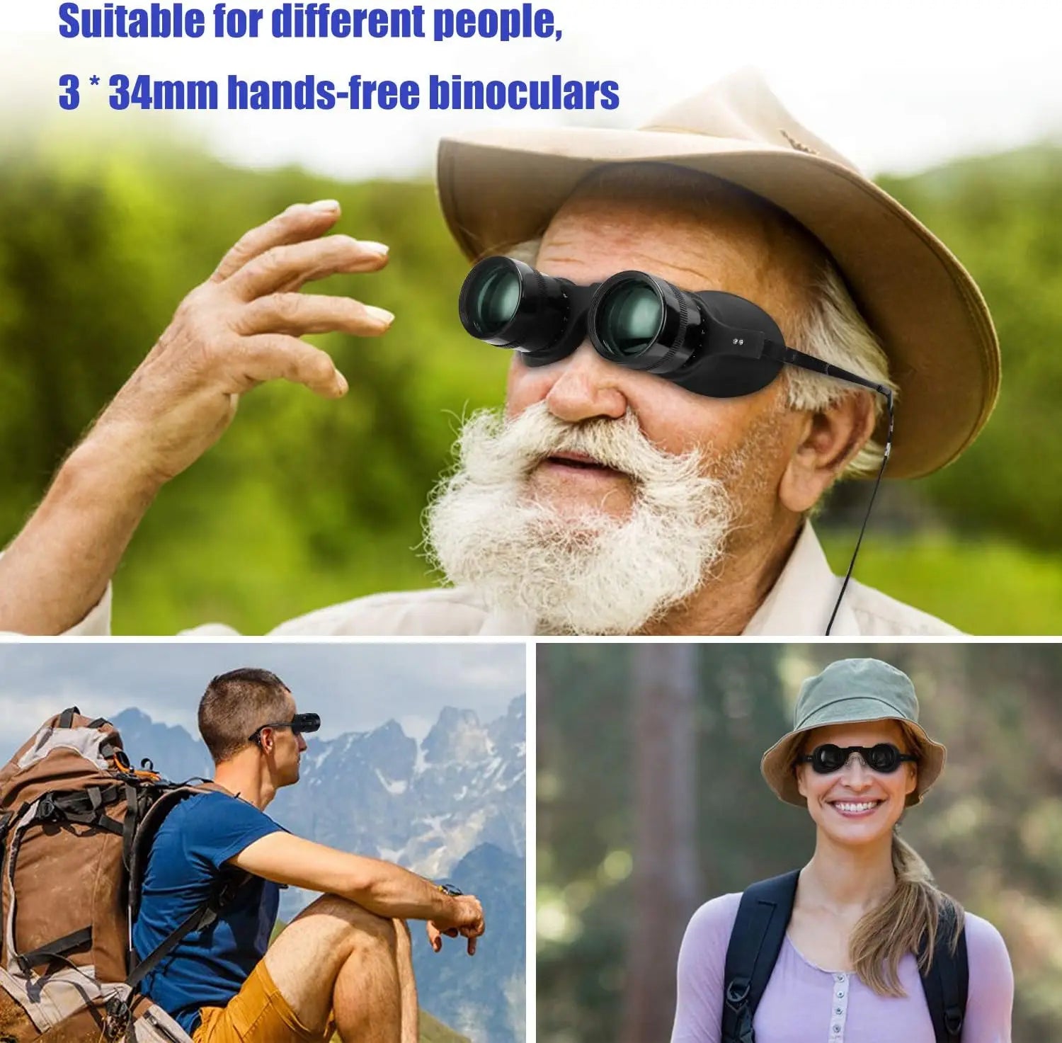 Fishing Binoculars for outdoor bird watching, fishing, sports, theater professional hands-free glasses HD portable telescope
