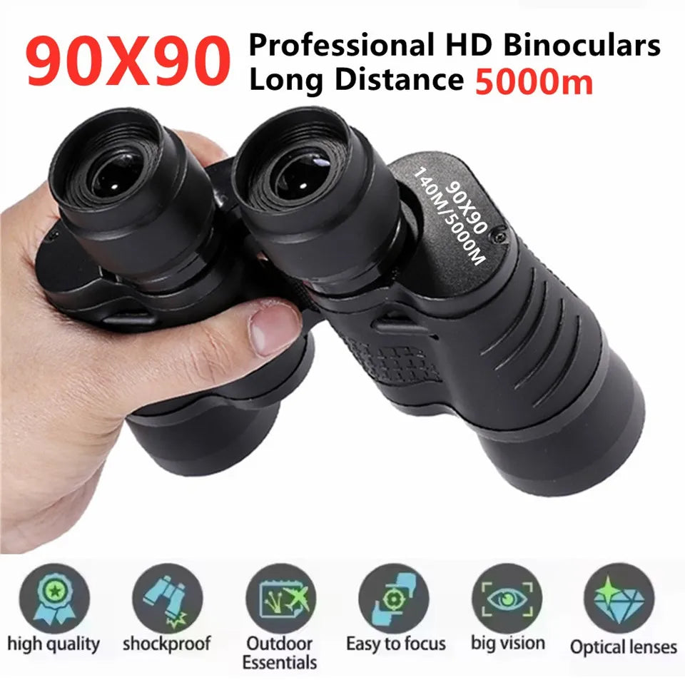 Professional Binoculars HD Portable Eyepieces 90X90 Long Distance Binoculars for Hunting Outdoor Camping Trips BAK4 Optics