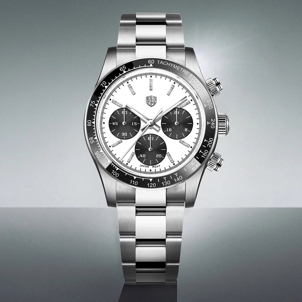 2026 New RollsTimi Mens Watches Luxury Quartz Chronograph Wrist Watch For Man Sapphire Mirror Waterproof Men Gift Clock Luminous