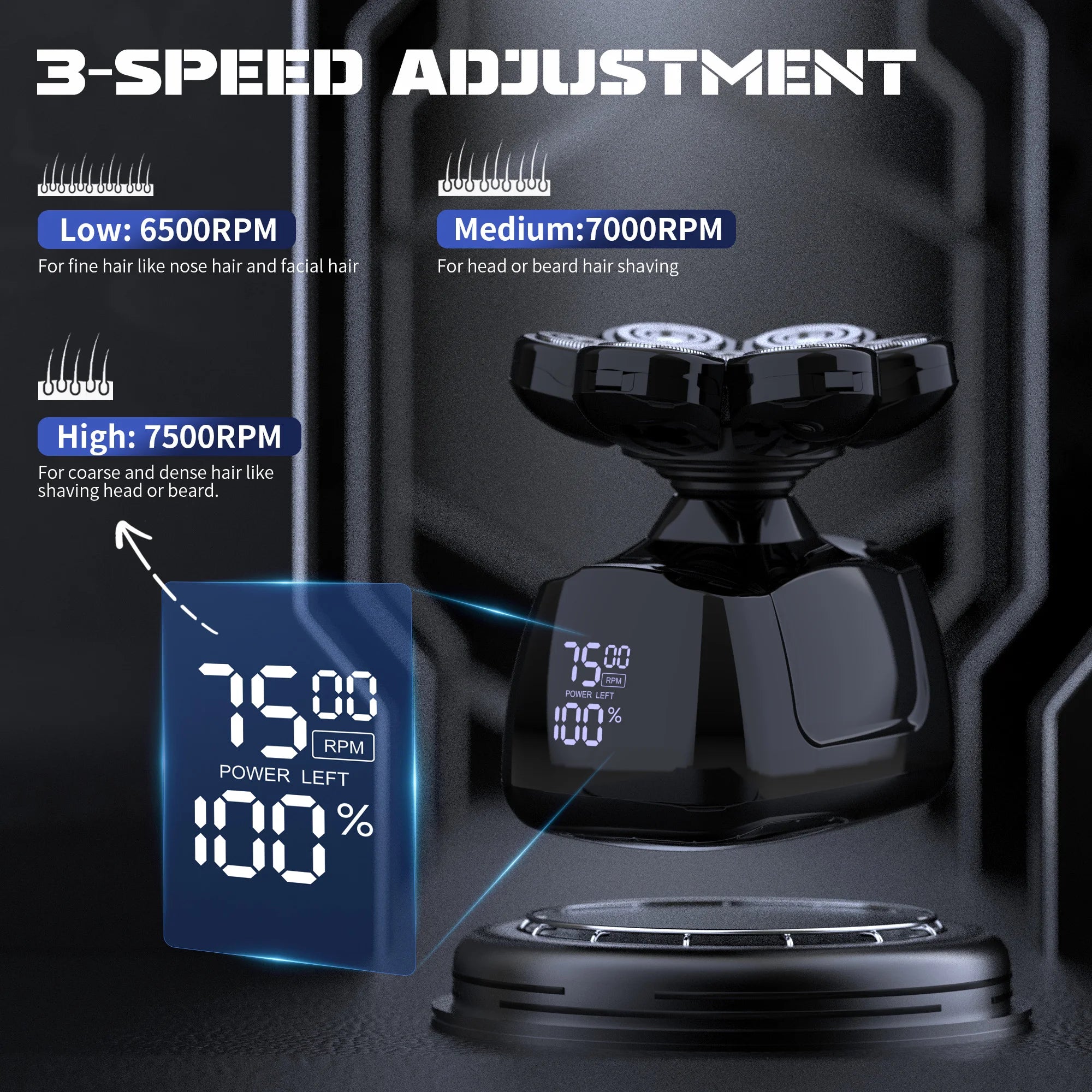 SEJOY Head Shavers for Bald Men Multifunctional 7D 6-in-1 Electric Razor with Nose Hair Trimmer Waterproof Men Grooming Kit