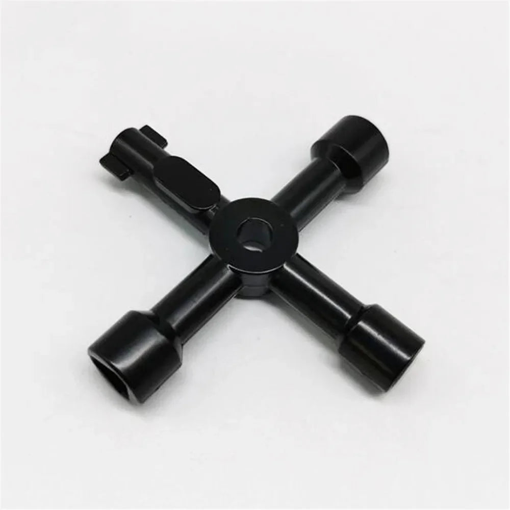 4 in 1 Multifunction Electrician Plumber Cross Switch Wrench Tool Universal Square Triangle Key for Gas Train Bleed Radiator