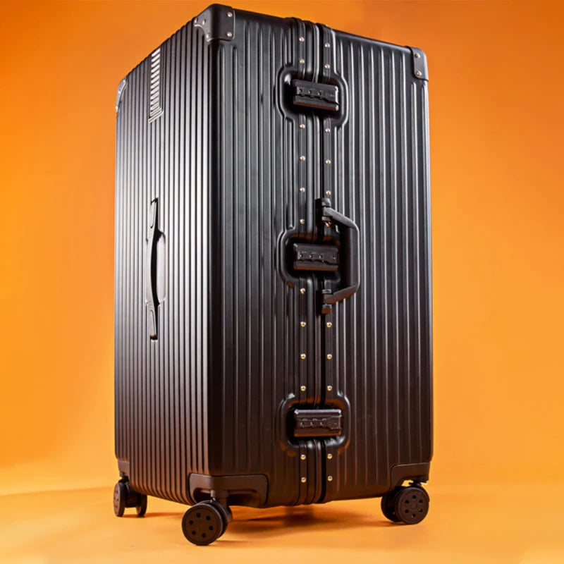 Extra Large 60/100 inch Unisex Luggage Thickened Travel Suitcase with Large Capacity TSA Lock Trolley Case Zipper Aluminum Frame