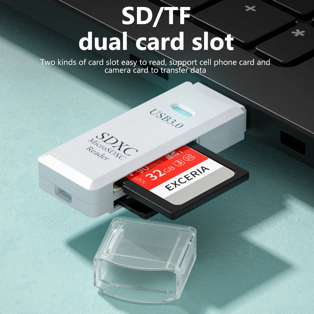 2 in 1 USB 3.0 Card Reader Micro TF sd card Reader usb adapter High Speed Cardreader TF Memory card For PC Laptop Accessories
