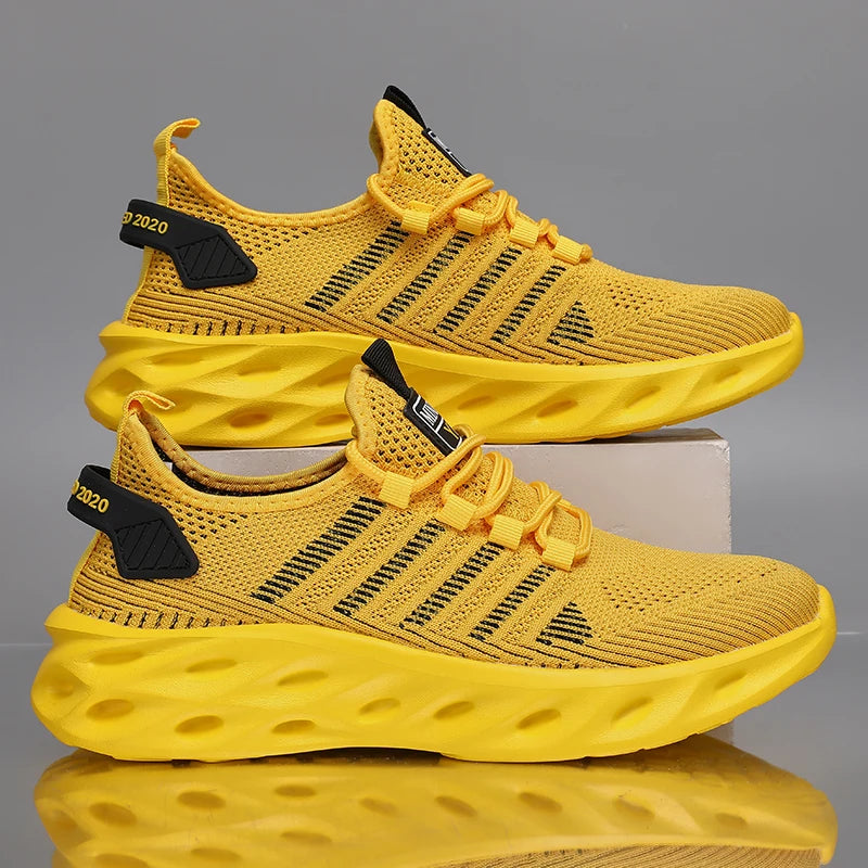 Breathable Men's Running Shoes Lightweight Men's Sports Shoes Non-slip Casual Sneakers Lace-up Comfortable Lining Walking Shoes