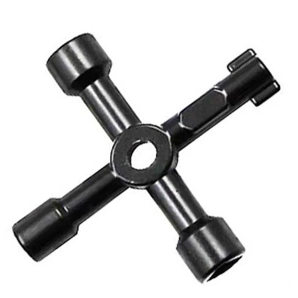 4 in 1 Multifunction Electrician Plumber Cross Switch Wrench Tool Universal Square Triangle Key for Gas Train Bleed Radiator