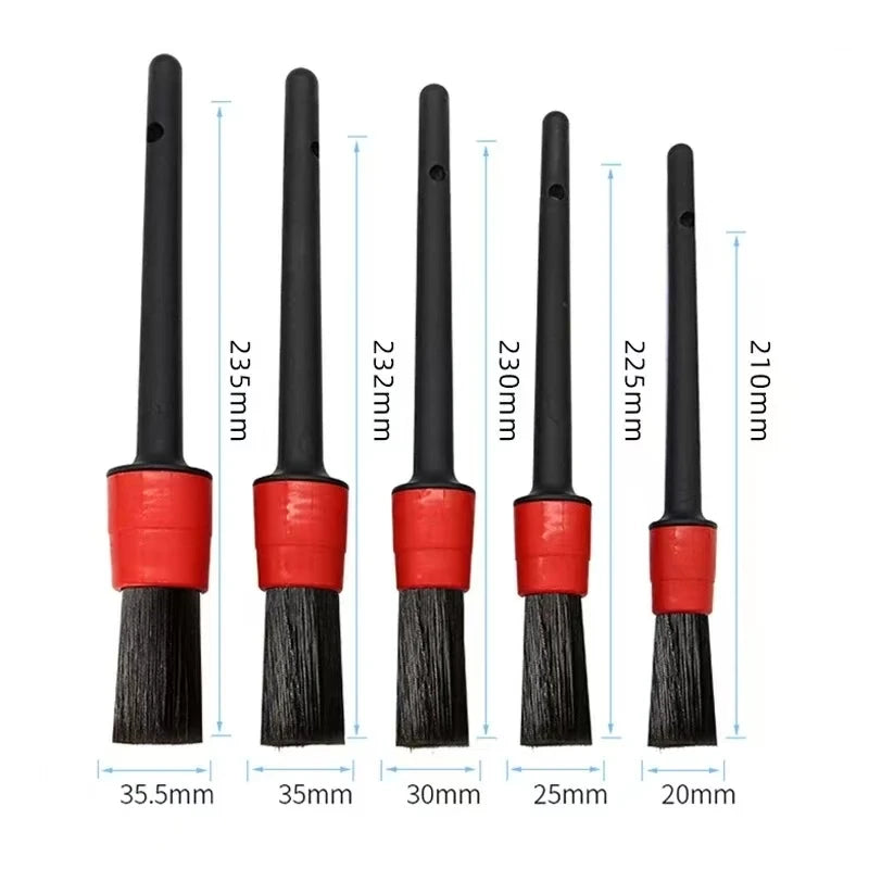 5Pcs Car Cleaning Brush Kit Soft Bristle Detail Brushes For Motorcycle Car Detailing Brush Set Wheel Rims Cleaning Brush Tools
