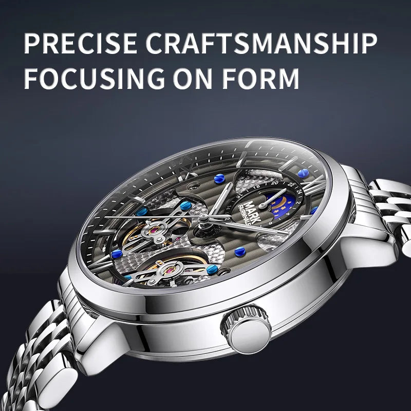 Mark Fairwhale 6023 Luxury Men's Watches Waterproof Luminous Man Clock Chronograph Stainless Steel Mechanical Watches For Men
