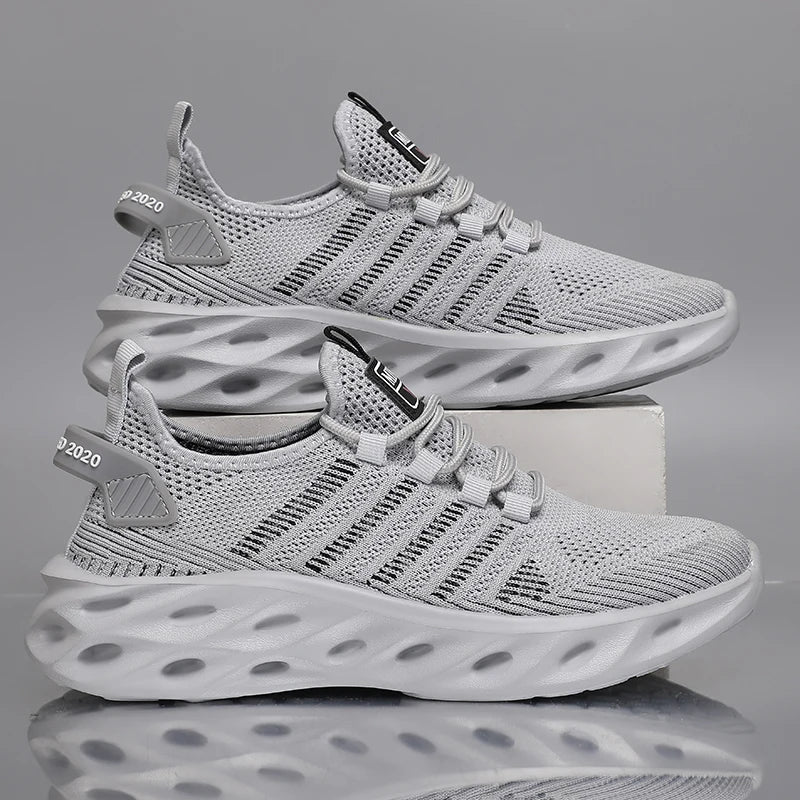 Breathable Men's Running Shoes Lightweight Men's Sports Shoes Non-slip Casual Sneakers Lace-up Comfortable Lining Walking Shoes