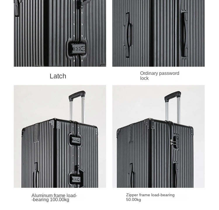 Extra Large 60/100 inch Unisex Luggage Thickened Travel Suitcase with Large Capacity TSA Lock Trolley Case Zipper Aluminum Frame