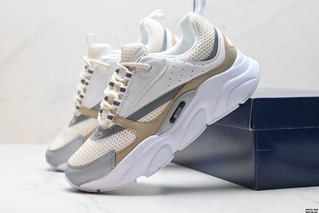 B22-31 Men's Shoes Summer Breathable Trendy Versatile Casual White Sneakers Youth Non-Slip Sports Thick-Soled White Shoes b22