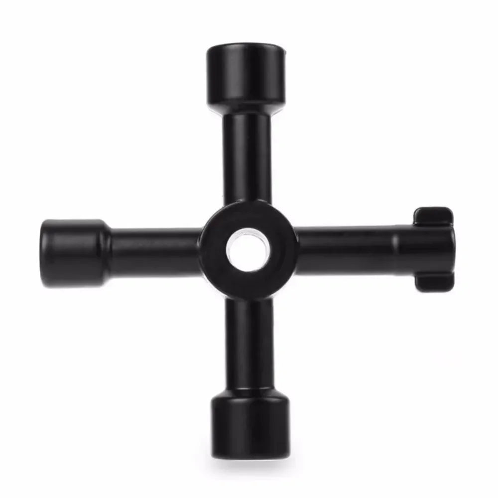 4 in 1 Multifunction Electrician Plumber Cross Switch Wrench Tool Universal Square Triangle Key for Gas Train Bleed Radiator