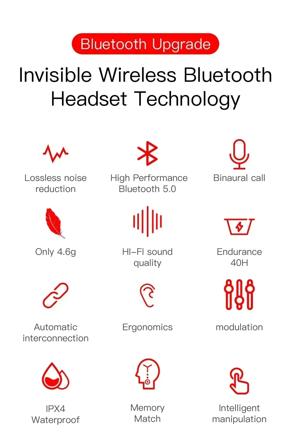 E6S Wireless Bluetooth Earphones TWS Bluetooth Headset Wireless Earbuds Noise Cancelling Earphones with Microphone Headphones