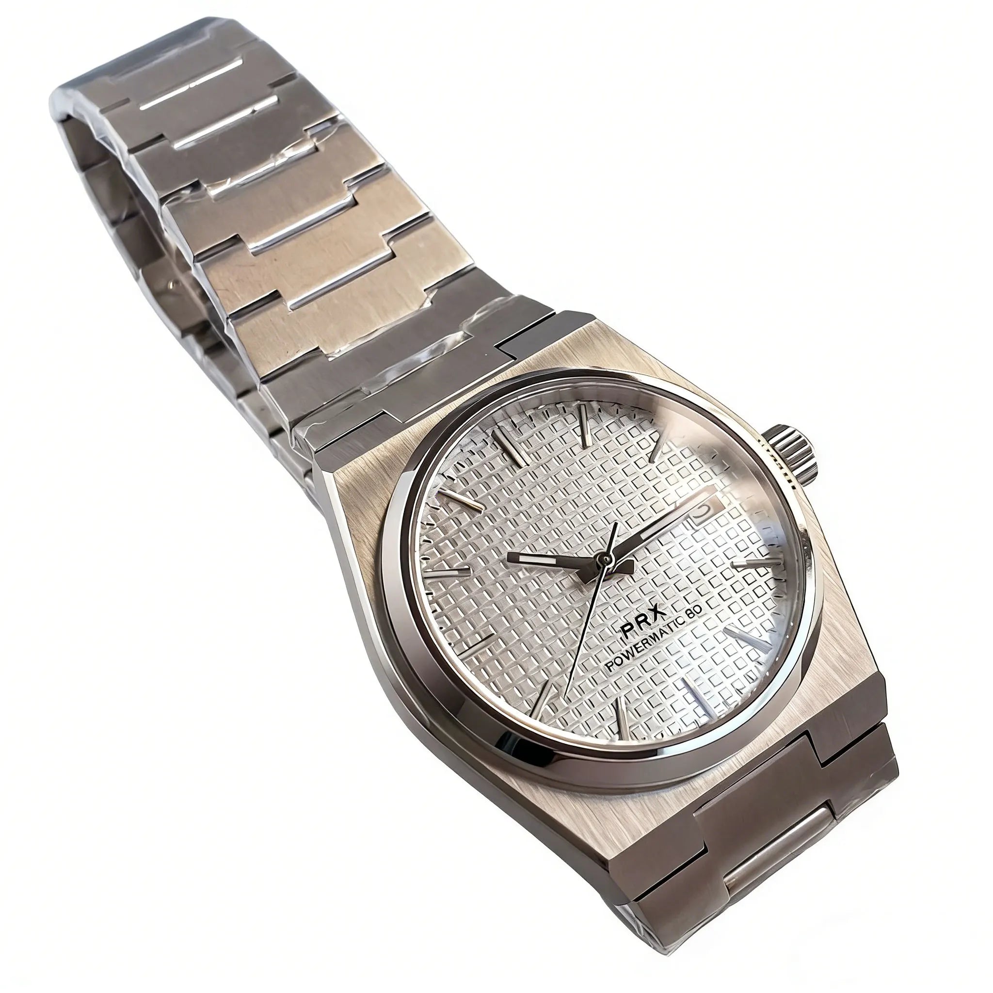 Tandorio 40mm PRX Sapphire Crystal Automatic Men Mechanical Watch 100m Waterproof Japan NH35 Movement Watch Black Texture Dial