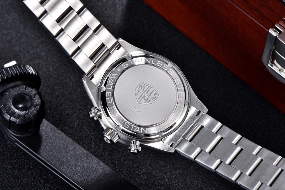 2026 New RollsTimi Mens Watches Luxury Quartz Chronograph Wrist Watch For Man Sapphire Mirror Waterproof Men Gift Clock Luminous
