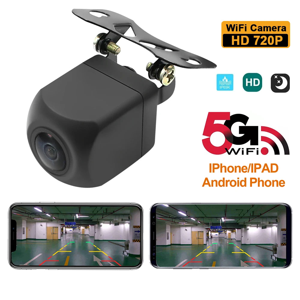 Car Wifi5 Camera Wireless Car Rear View Reverse Backup Camera Front view Camera USB Power Supply 5V  Wireless Reversing Camera