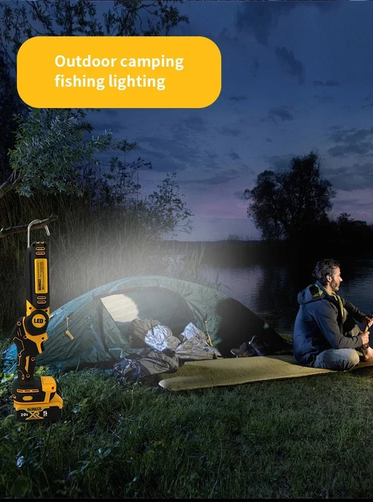 Dewalt 20V Lithium Battery 90 Degree Folding LED Work Light Handheld Multifunctional Portable Camping Torch for Outdoor Camping