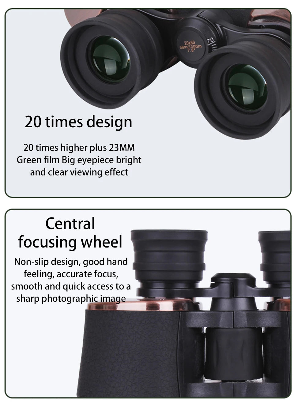 HD Binoculars 20x50 for Adults Waterproof Professional Binoculars Large View Telescope With Clear Low Light Vision Outdoor Sport